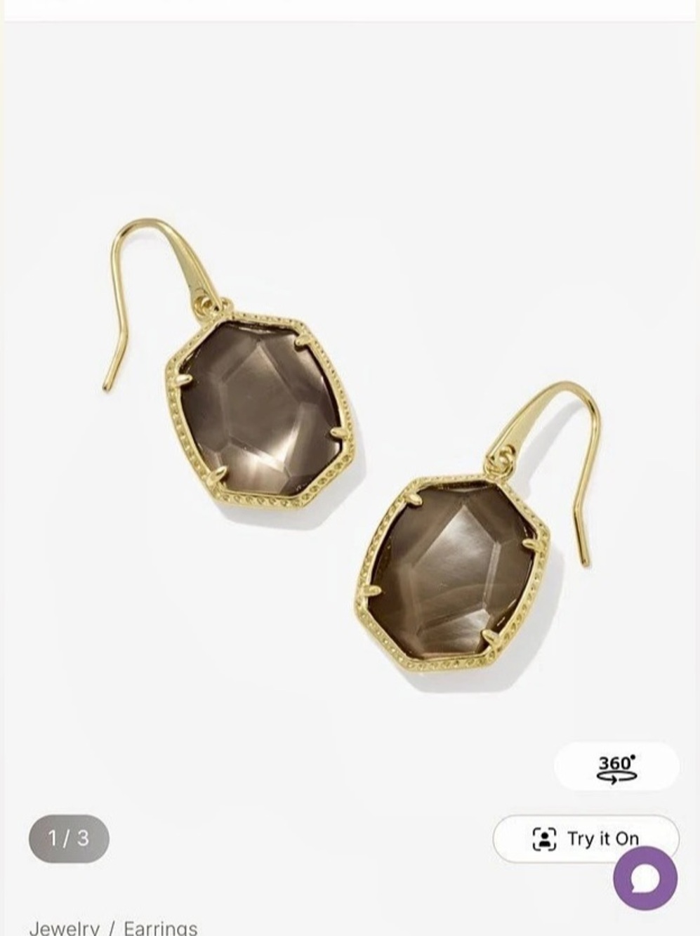 Kendra Scott - Daphne Gold Frame Drop Earrings in Taupe Mother-of-Pearl